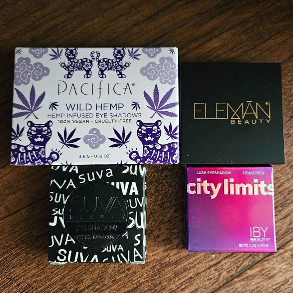 Eyeshadow sample bundle Pacifica, Suva, Iby beauty, Eleman Beauty